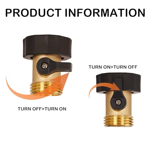 Hourleey Garden Hose Shut Off Valve, Heavy Duty 3/4 Inch Solid Garden Hose Shut Off Valve with 2 Extra Rubber Washers - Thumbnail 3