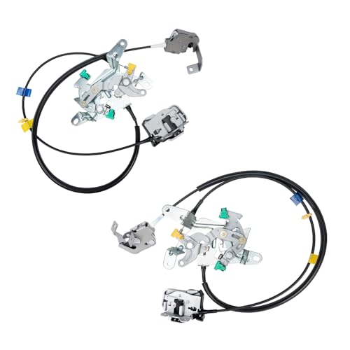 Rear Door Lock Latch &amp; Cable - Left Driver &amp; Right Passenger Side - Replacement for 99-07 Ford F250 F350 F450 F550 Super Duty, Locking Latches Assembly Replaces# 6C3Z-28264A00-A 6C3Z-28264A01-A