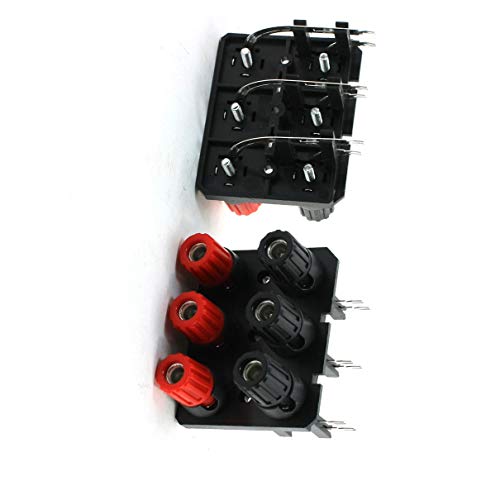 Aexit Dual Row Cables & Interconnects Wall-Plated Speaker 6 Position 3 Pole Binding Post Power Cables 2 Pcs