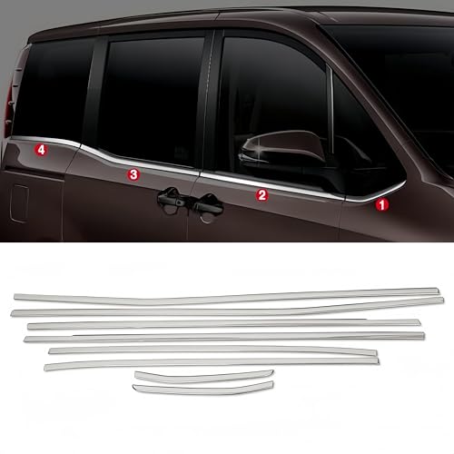 【Famous car】トヨタ対応品 ヴォクシー/ノアに対応 80系 後期 2017年〜2021年 アウター ドア ウインド モール 窓枠 トリム アクセサリー ストリップ 社外品 ガーニッシュ