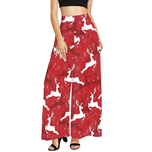 Pantalon grande taille confortable femme coupe ample imprimé Reindeer