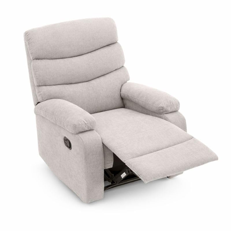 Buyqualia Sillón reclinable Individual tapizado Color Beige/Gris Oscuro/Gris (Beige)