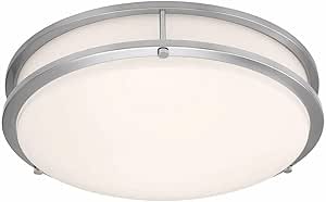Access Lighting - HI Access 20502LEDD-BS/ACR Transitional LED Flush Mount from Solero II Collection in Pewter, Nickel, Silver Finish, Brushed Steel