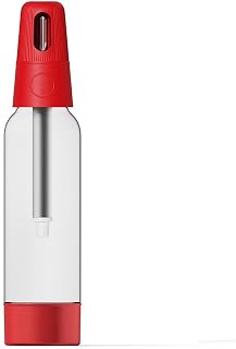 Tragbarer Sprudelwasserbereiter, Wassersprudler für kohlensäurehaltige Getränke, wiederverwendbare kohlensäurehaltige Getränkemaschine, Siphonflasche für kohlensäurehaltige Getränke (rot)