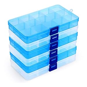 ilauke Fächer Aufbewahrungsbox, Klar Sortierboxen Plastik Aufbewahrungsbox Schmuckkasten Einstellbar Sortimentskasten…