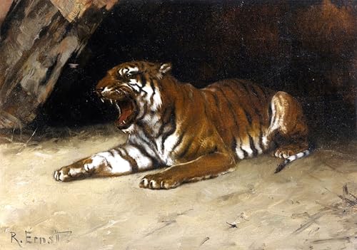 Affiche tigre rôdant Rudolf Ernst pour sublimer un grand mur vide et triste