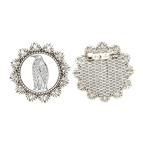 Broche de pájaros Art Deco en tamaño mediano con acabado premium