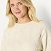 Amazon Essentials (Demi's Pick) Women's Relaxed-Fit Cable Crewneck Sweater, Oatmeal Heather, Small