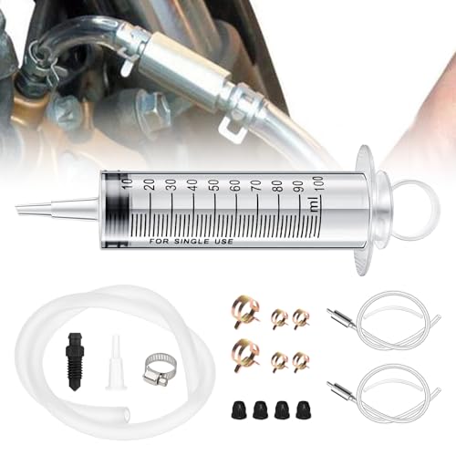 ZOSANY Brake Bleed Kit,Brake Fluid Bleeder Kit,Hydraulic Disc Clutches Bleeding Kit Includes 100ml Syringe 50cm Hose and 2*One Way Check Valve Tube Bleeding Tool for Motorcycle Scooters