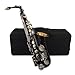 サックス,ブラック Eb アルトサックス サックスブラスボディ ホワイトシェルキー 木管楽器 キャリーケース付き 手袋 クリーニングクロス ブラシ サックスネック
