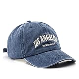 Lanly Baseball Cap Snapback Baseballkappe Vintage Unisex Herren Damen UV Schutz Docker Cap Sonnenhut Outdoor Wanderhut (Blau L)