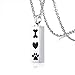 Produktbild NA Halskette Pet Paw Gravierte Dog Cat Memorial Schmuck Edelstahl wasserdichte Anhänger Halskette für Asche Bar Unisex Schmuck