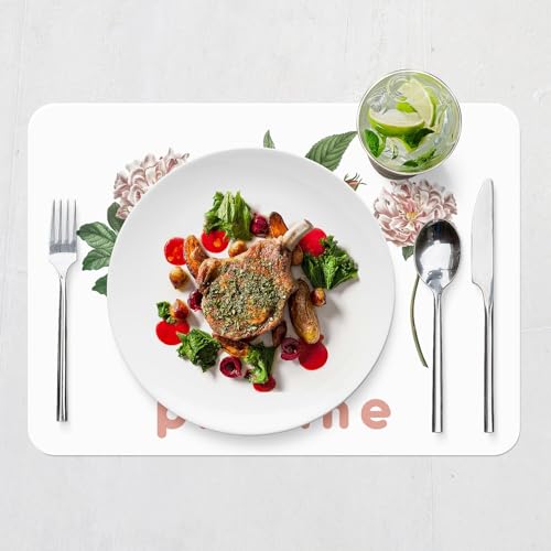 Sets de table souples dessous liège napperons blanc pivoine - 7