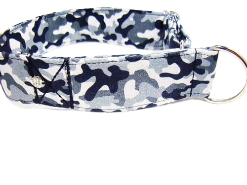 Windhundhalsband, Martingale, Zugstopphalsband 'Camouflage' bis 40 cm Halsumfang, 4 cm breit