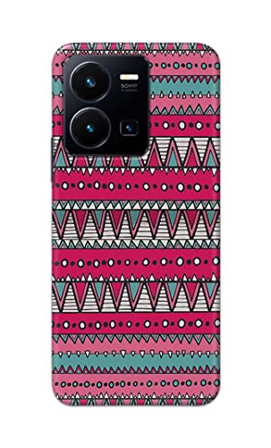 Image of Printed Hard Back Cover Case for Vivo Y35 4G Back Cover (Geometric Vintage Pattern) -1803
