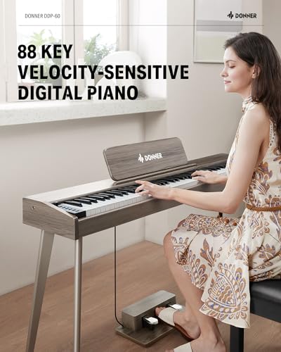 Donner OURA DDP-60 88 Key Digital Piano Keyboard+Donner Duet Piano Bench with Storage - image 2