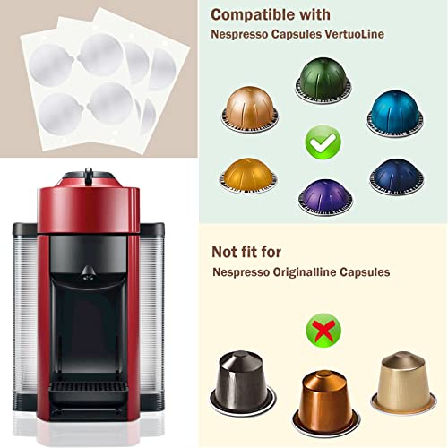 Aluminum Foil Lids,100 Pcs Aluminum Lids Seals Foil Lids Compatible With Nespresso Capsules Vertuoline Coffee Pods Nespresso Vertuo Refillable Pods Vertuoline Capsules Vertuo Pods #TOP3
