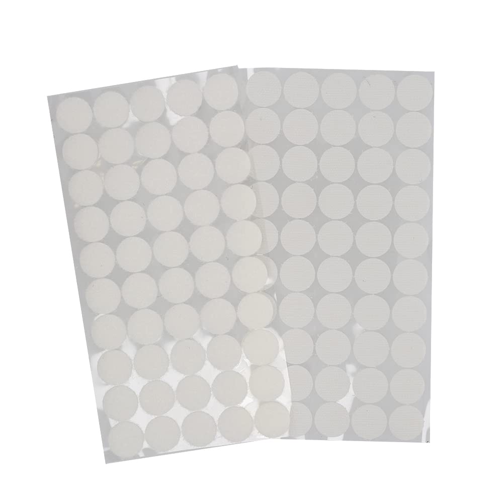 300 Piezas de Puntos Redondos blancos de 20mm, Pegatinas Redondas, 150 Pares de Gancho y Bucle Autoadhesivos, doble cara, para bricolaje, manualidades, uso escolar y doméstico