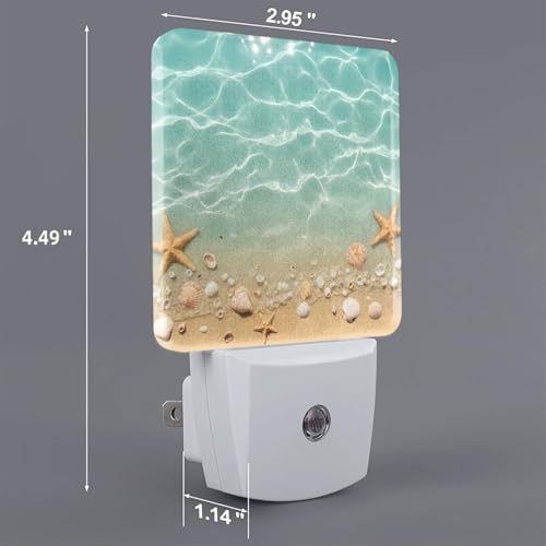 Image of Futterya Plug-in LED Night Light, Summer Sea Ocean Set of 2 Dusk-to-Dawn Auto Sensor Decor Lamp