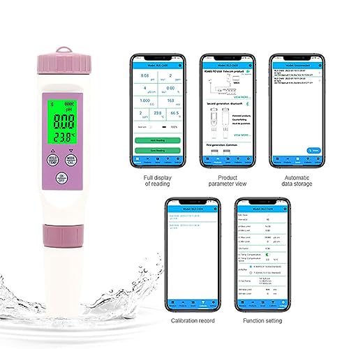 Tester di qualità dell'acqua 7 in 1 per pH, TDS, CE, ORP, salinità, gravità specifica e temperatura, penna ad alta precisione per acqua potabile, acquari e piscine