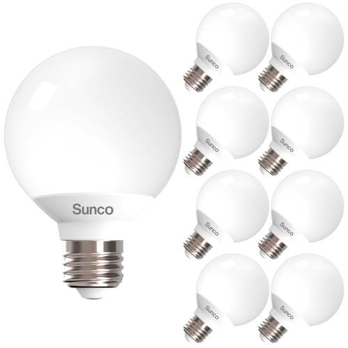 Sunco 8 Pack G25 LED Light Bulb, Globe, Vanity Bathroom Mirror, 6W=40W by Sunco Lighting - Used condition - US$18.74