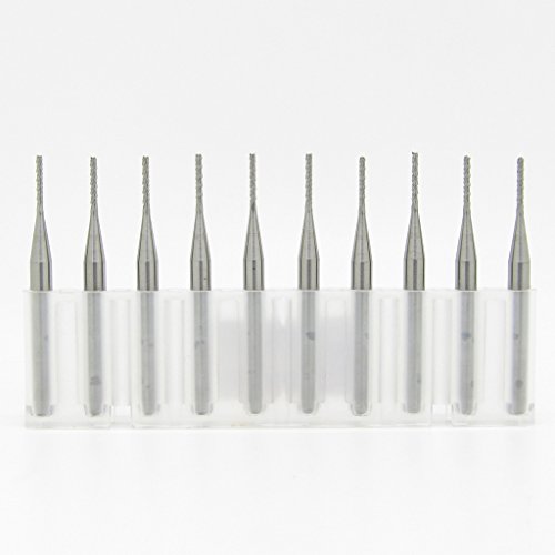10 PCS Drills 1.0mm Tungsten Steel Carbide PCB CNC End Mill Engraving Bits Milling Machine Tools