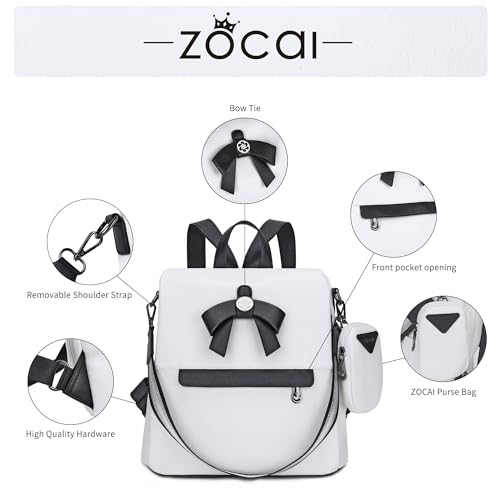 Image of ZOCAI Backpack Purse for Women Fashion Backpack Purses PU Leather Daypacks Anti-Theft Shoulder Bag Satchel Purse