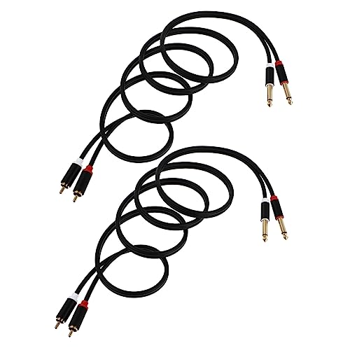 HOMSFOU Professional Audio Cables 2pcs Dual Male to Female Speaker Wire HiFi Cable Mixer Recorder Audio Wire Set