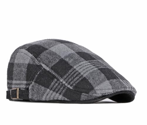 Image of Quanhaigou Unisex Denim Newsboy Hats Flat Ivy Gatsby Cabbie Driving Berets Hat Cotton Dad Cap for Men Women