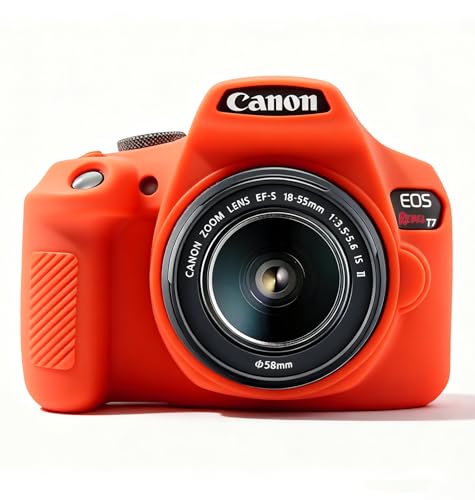 Frevyve Case for Canon EOS Rebel T7 Rebel T6 Camera Soft Silicone Rubber Protective Camera Case Cover Accessories Lightweight Anti-Scratch with Button Marking for EOS Rebel T7 T6 (Red)