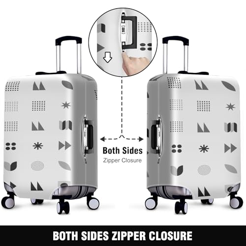 Travel Luggage Cover Suitcase Protector Scratch-Resistant Fit Not Included Suitcase Black And White Heart Illustration M-22-24in2