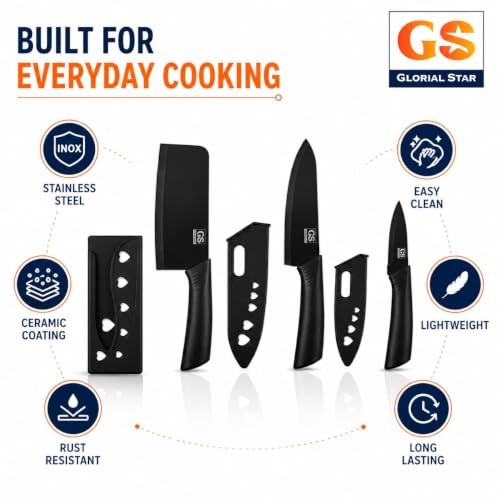 Image of Kitchen Knife Set, 3 Piece Stainless Steel Knives