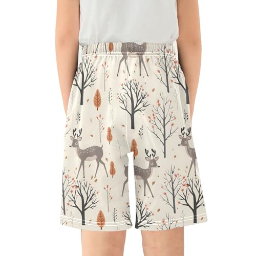 Deer with Tree Short Pajama Pants Bottoms Soft Sleepwear with Pockets2