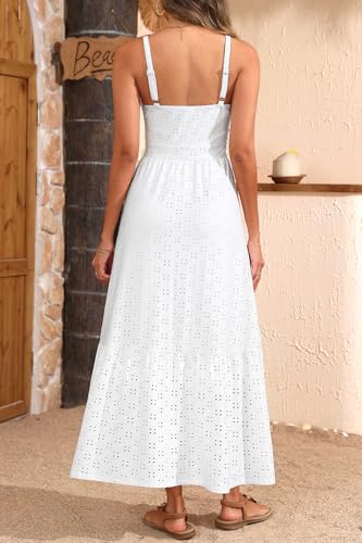 Plus Size Summer Dresses Maxi - Eyelet Sun Boho Beach Casual Long Sundress with Pockets2