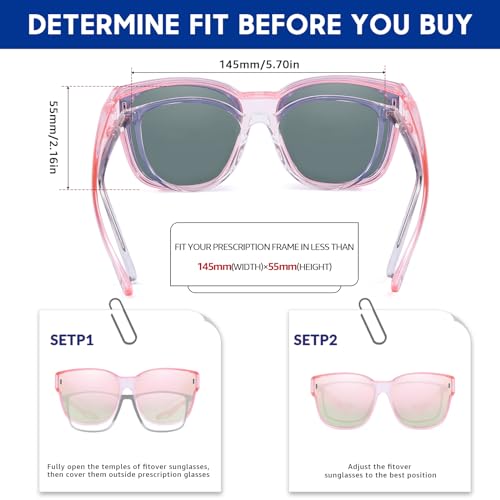 Image of Xfeel Polarized Over Glasses Sunglasses for Women Fitover Sun Glasses | Sunglasses that Fit Over Glasses, UV400 Protection, Outdoor Driving Shades, Over Reading /Prescription Glasses Sunglasses