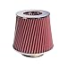 MEIKAI Universal Car Air Filters Performance High Flow Cold Intake Filter Induction Kit Sport Power Mesh Cone 76MM (Color : Silver Red A)