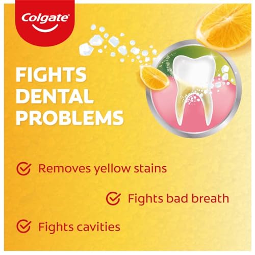 Image of Colgate Active Salt Lemon Toothpaste , Pack of 200g Germ-Fighting Colgate Toothpaste With Active Natural Salt & Lemon For Fighting Sticky Germs & Yellowness Giving Healthy White Teeth & Tight Gums