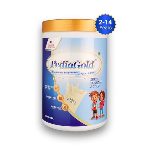 Image of PediaGold Nutrition Mix Powder for Children | For 2-14 Years | Vanilla-950g | Zero Sucrose | 6g protein per serving | Supports Overall Health Boosts Immunity | Nutritional Supplement for Kids Growth