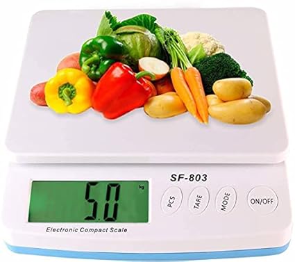 Nac Global SF803 Digital Weight Machine for Kitchen Weighing Scale Food Weighing Machine Weighing Scale Kitchen Kitchen Weighing Machine Small Kitchen Scale 30kg - White