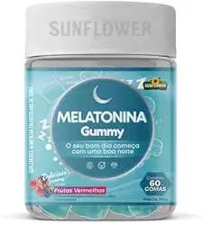 Melatonina Sabor Frutas Vermelhas 60 Gomas - Sunflower