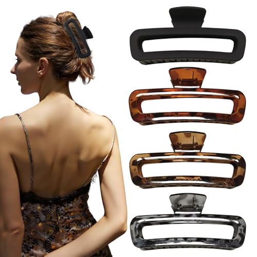 Nalodu 5-Inch Large Claw Clips, 4-Pack (Matte & Glossy)