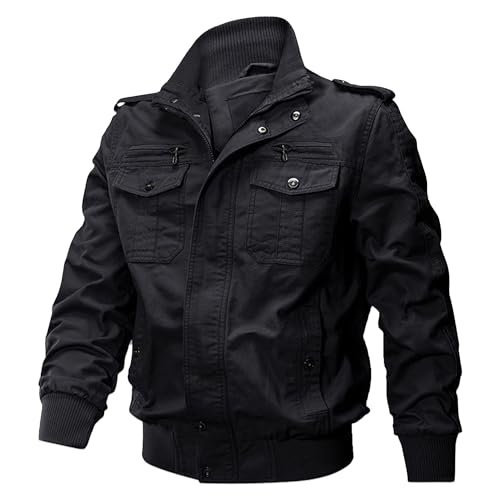Veste en coton multi-poches pour homme style militaire coupe-vent léger