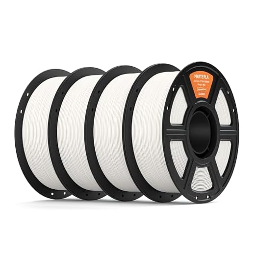 ELEGOO Matte PLA Filament 1.75mm White 4KG, 3D Printer Filament High Precision, 4pcs 1kg Spool (2.2lbs) Fits for Most FDM 3D Printers