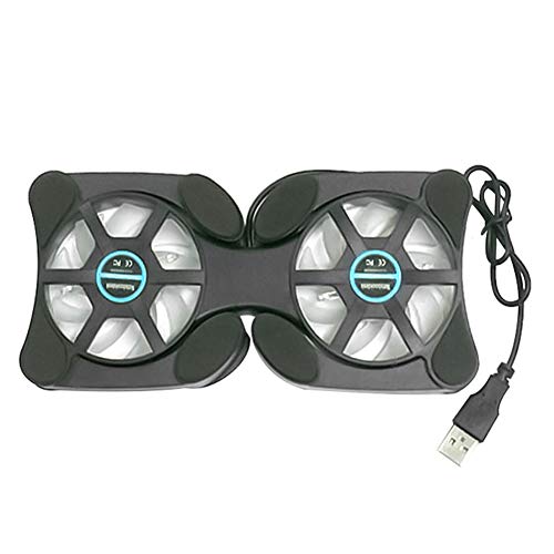 newshijieCOb-Folding-Laptop-Cooling-pad-14inch-Cooling-pad-for-Laptop-Gaming-Portable-USB-2-Fan-Laptop-Notebook-Radiator-Heatsink-Cooling-Pad-Black