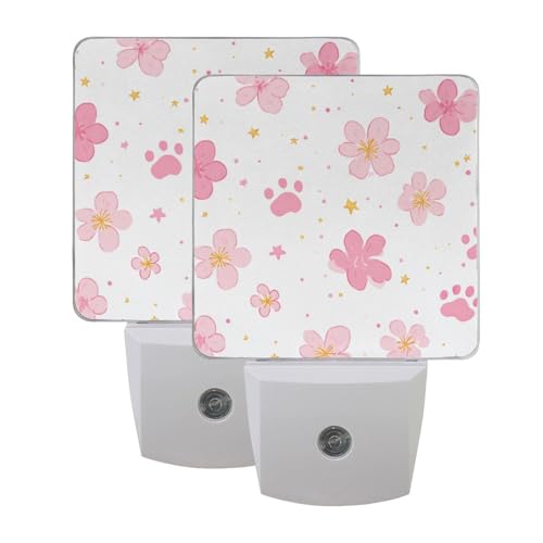 Lámpara de noche con sensor y diseño floral rosa miniatura 1