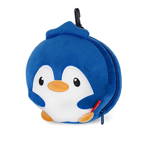 Coussin de voyage ultra compact à fermeture éclair et masque Penguin Legami