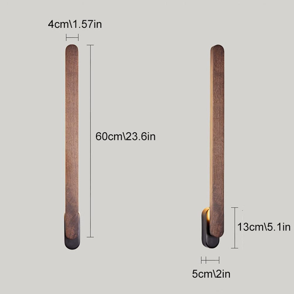 Applique da Parete Moderna a Striscia Lunga, Lampada da Parete a LED con retroilluminazione, Lampada da Parete a 3 Colori, Lampada da Parete lineare con Rotazione a 180°, Lampada da Parete