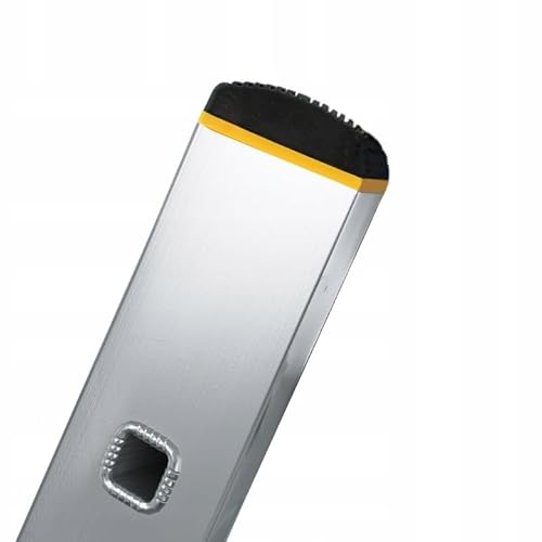 DRABEST PRO Serie Anlegeleiter Aluminium-Stufenleiter - 5 Stufen - mit Leiterhaken - Tragfähigkeit 150 kg - Anti-Rutsch-Füße, Leichtes Gewicht, korrosionsbeständig - EN131