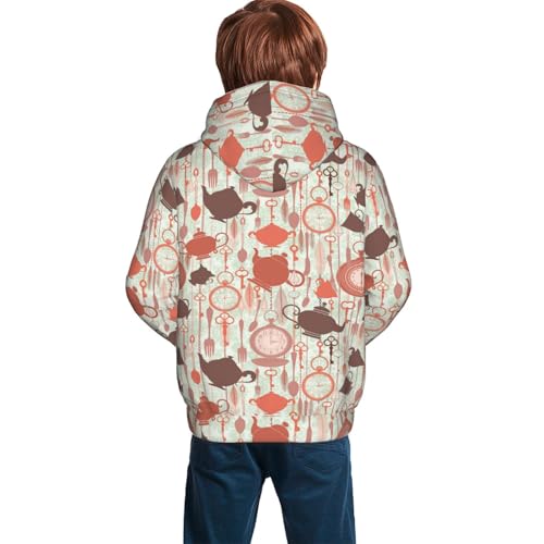 Tea Theme Kid Hoodies Boys Sweatshirts Girls Pullover with Pocket4