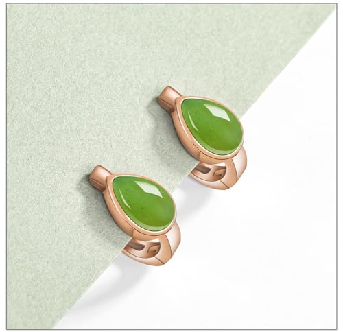 Boucles d'oreilles délicates en jadéite véritable grade A - 5